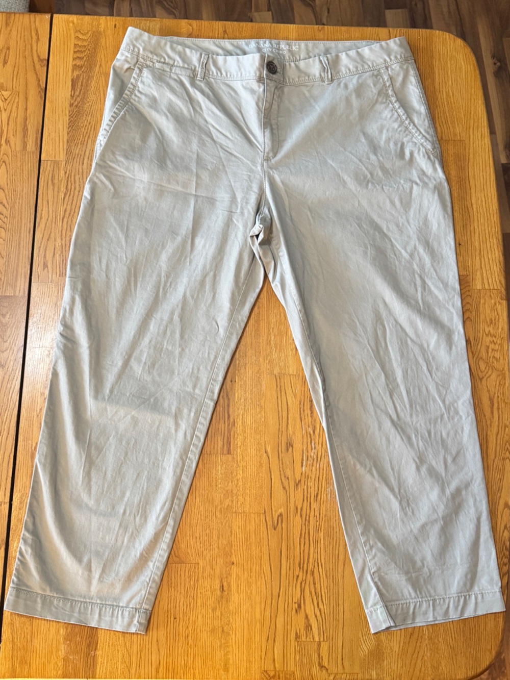 Banana Republic City Chino Khaki Pants Size 16S Petite/Short